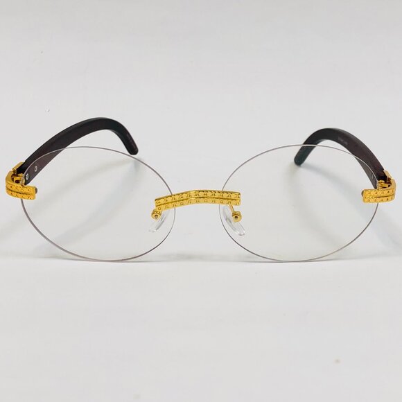 Men Sunglasses Hip Hop Clear Lens Rectangular Rimless Diamond Gang Style Lentes - Picture 4 of 5